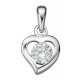 Necklace heart and zirconium in 925/1000 silver