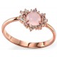 My-jewelry - D33011p - Ring trend rose Gold plated and pink quartz in 925/1000 silver