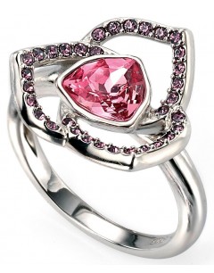 My-jewelry - D3342 - Ring trend in Swarovski crystal and rhodium-plated in 925/1000 silver