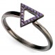 My-jewelry - D3421m - Ring trend-plated cobalt and zirconium in 925/1000 silver