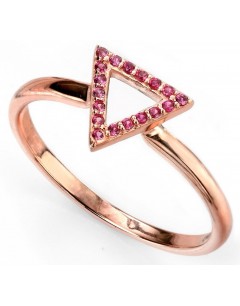 My-jewelry - D3421p - Ring trend rose gold plated and zirconium in 925/1000 silver