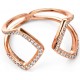 My-jewelry - D3424c - Ring trend rose Gold plated and zirconium in 925/1000 silver