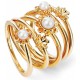 My-jewelry - D3427 - flower Ring Gold plated and pearl in 925/1000 silver