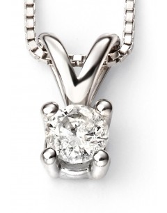 D264c - Superb necklace diamond solitaire white Gold 375/1000