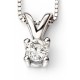 D264c - Superb necklace diamond solitaire white Gold 375/1000