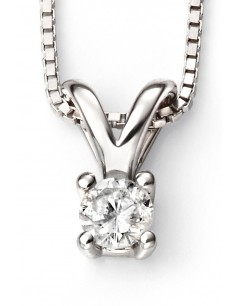 My-jewelry - D266a - Superb necklace diamond solitaire white Gold 375/1000