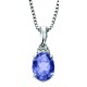 Necklace with iolite and diamond white Gold 375/1000 carats