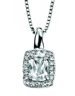 Necklace topaz white diamond and white Gold 375/1000 carats