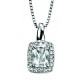 Necklace topaz white diamond and white Gold 375/1000 carats