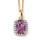 My-jewelry - D634c - Superb necklace with amethyst and diamond in Gold 375/1000