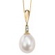 Necklace pearl and diamond Gold 375/1000