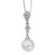 Necklace pearl and diamond white Gold 375/1000