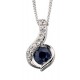 My-jewelry - D881 - Superb necklace sapphire and diamond white Gold 375/1000