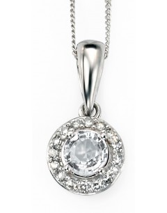 My-jewelry - D882cuk - 9k topaz and diamond white Gold necklace