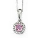 Necklace pink sapphire and diamond Gold 375/1000 carats