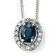 My-jewelry - D928L - Superb necklace sapphire and diamond white Gold 375/1000