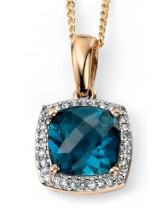 My-jewelry - D964c - Superb necklace blue topaz and diamond Gold 375/1000