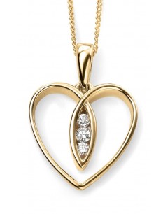My-jewelry - D965c - Necklace with heart and diamond in Gold 375/1000