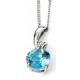 My-jewelry - D964c - Necklace blue topaz and diamond Gold 375/1000