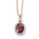 My-jewelry - D970 - Stunning necklace with garnet and diamond Gold 375/1000