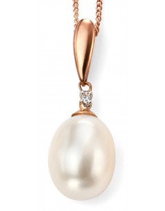 My-jewelry - D971c - Superb necklace with pearl and diamond in Gold 375/1000