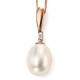 My-jewelry - D971c - Superb necklace with pearl and diamond in Gold 375/1000