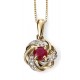 My-jewelry - D977 - Pretty necklace ruby and diamond Gold 375/1000