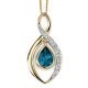 My-jewelry - D991c - Pretty necklace with blue topaz and diamond Gold 375/1000