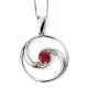 My-jewelry - D994c - Necklace ruby and diamond white Gold 375/1000