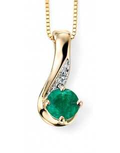 My-jewelry - D995c - Necklace emerald and diamond Gold 375/1000