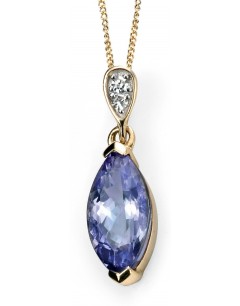 My-jewelry - D2006 - Necklace tanzanite diamond Gold 375/1000