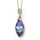 My-jewelry - D2006 - Necklace tanzanite diamond Gold 375/1000