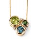 My-jewelry - D2008 - Pretty necklace blue topaz, and diamond, peridot and tourmaline Gold 375/1000