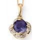 My-jewelry - D2020 - Pretty necklace iolite and diamond yellow Gold 375/1000