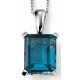 My-jewelry - D2024 - Necklace blue topaz and diamond Gold 375/1000