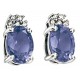 Earring iolite and diamond white Gold 375/1000