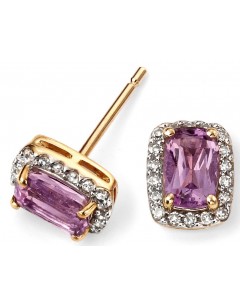 My-jewelry - D655buk - 9k amethyst and diamond Gold earring