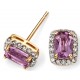 My-jewelry - D655b - earring amethyst and diamond Gold 375/1000