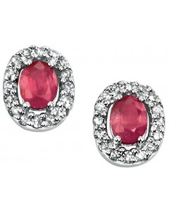 My-jewelry - D703uk - 9k ruby and diamond white Gold earring