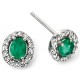 My-jewelry - D943 - earring emerald and diamond white Gold 375/1000