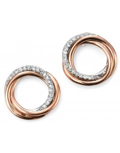 My-jewelry - D2030c - earring trend diamond rose Gold 375/1000