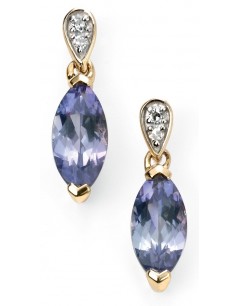My-jewelry - D2037 - earring tanzanite and diamond Gold 375/1000