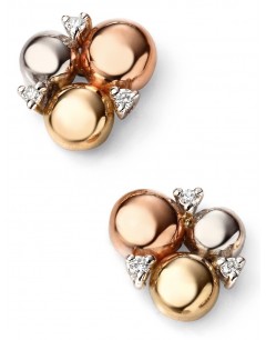 My-jewelry - D2039 - earring diamond white Gold and pink Gold, Gold 375/1000