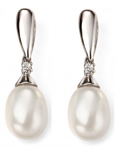 My-jewelry - D2075uk - 9k pearl and diamond white Gold earring