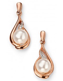 My-jewelry - D2078uk - 9k pearl and diamond pink Gold earring