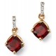 My-jewelry - D2080 - earring garnet and diamonds in Gold 375/1000