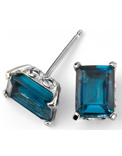 My-jewelry - D2082 - earring trend blue topaz white Gold 375/1000