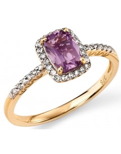 My-jewelry - D281 - Ring amethyst and diamond Gold 375/1000