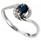 My-jewelry - D468c - Ring blue Sapphire and diamond 0,06 carat gold 375/1000