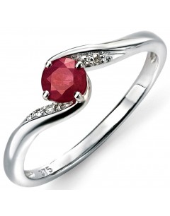 My-jewelry - D469uk - 9k Ruby and Diamond 0,02 carat gold ring